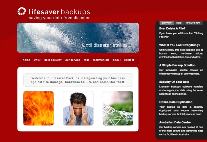 Lifesaver Backups website
