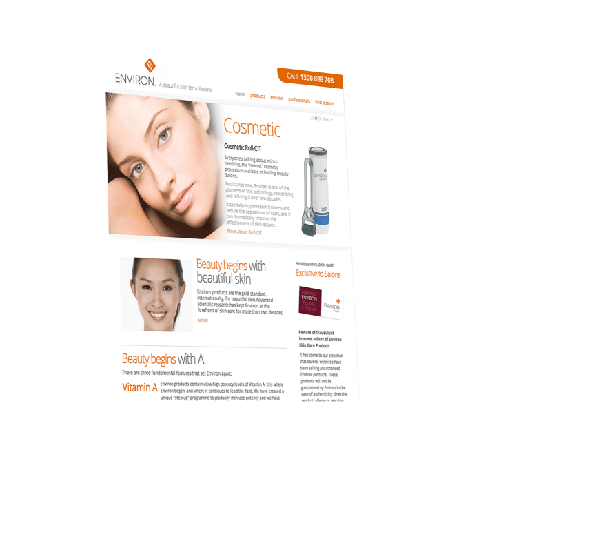 Environ Skin Care Australia website
